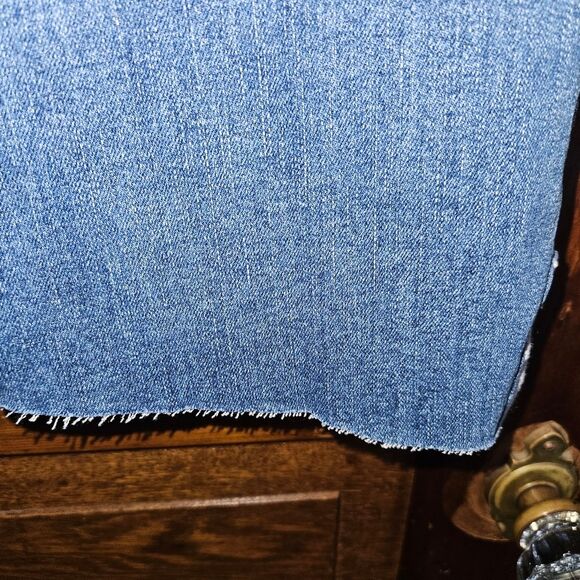 Copperflash Womens Jeans  Size 10  Murray Straight Cut-Off Crops  Lace Hem Blue - Picture 3 of 11